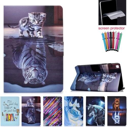 For Samsung galaxy Tab A7 Lite SM-T220 SM-T225 Case 8.7 inch Cute Painted Leather Cover+screen protector+stylus