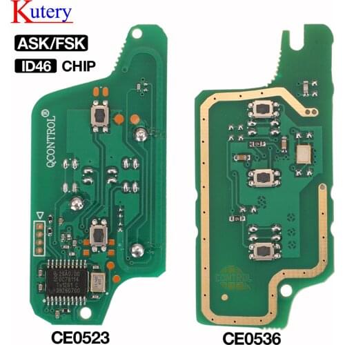 Kutery For Citroen C2 C4 C5 C6 Picasso 2008 For Peugeot 207 307 308 407 607 ASK Remote Key Electronic Circuit Board 3BTN Ce0536