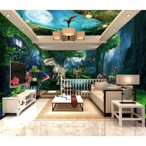 Forest dinosaur theme whole house background wall decoration wallpaper mural
