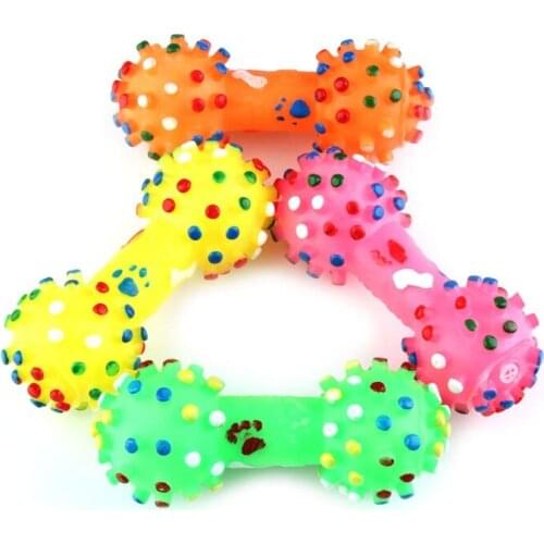Dog Toys Rubber Dumbbell Pet Toys Dog Chew Squeaker Pet Cat Puppy Toys For Dogs Sound Squeaky Toy