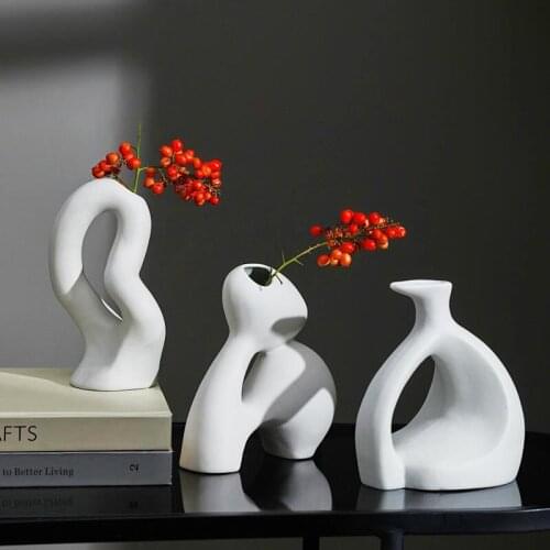 Nordic style ceramic vase, minimalist modern vase for home decoration