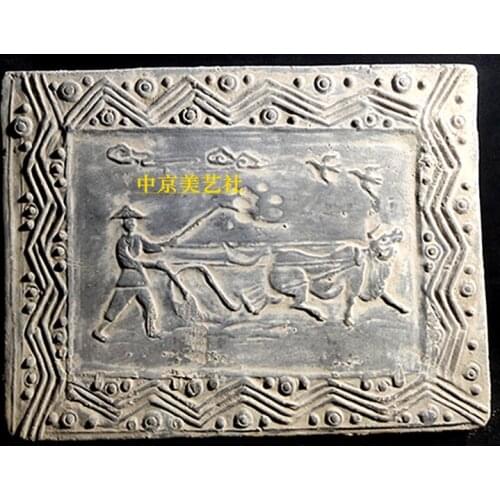 Old Han Dyansty Pottery Han painting brick carving, oxen drawing