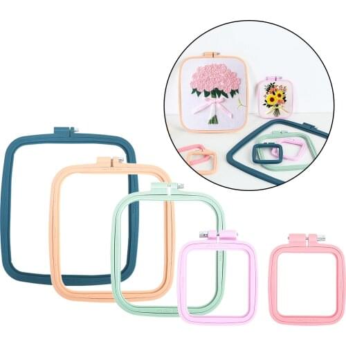 Embroidery Hoops,Smooth and Durable ABS Plastic Square Cross Stitch Hoop Rings