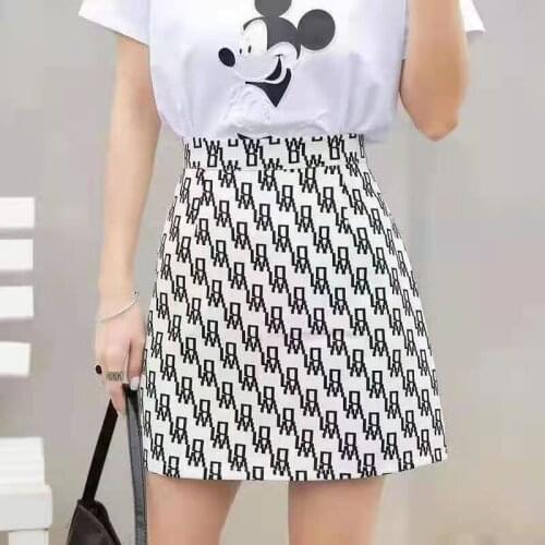 Korean Fashion Floral Print Womens Skirt High-Waisted Skirt With Back Zipper Sexy Girls Mini Skirts All-Match Daisy Clothes