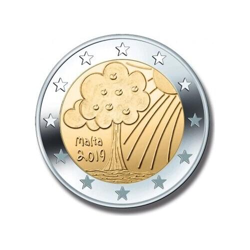 Malta 2 Euro 2019 Edition Metal Coin Inlaid Coins Europe New Original Coin Unc Commemorative Edition 100% Real Rare Eu