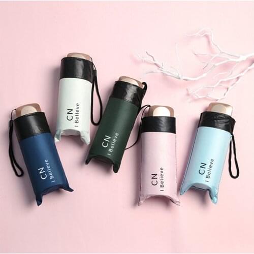 Mini Women Pocket Small Anti UV Sun Travel Umbrella Rain Windproof Light Folding Parasol Portable Vinyl Umbrellas For Children