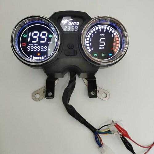 Naked Motorcycle LCD Meter Multi-function Electronic Road Code Meter Adjustable Bracket Kilometer Strap Clock Prince Watch