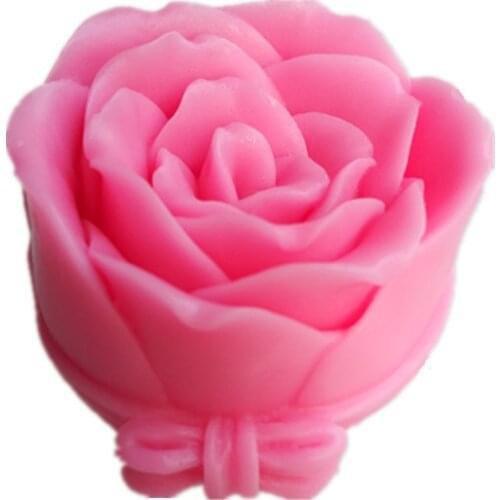New Rose Flower Soap Mold with Bow Shape Soap Mold DIY handmade Silicone Mold Candle Mold Christmas Gifts New Year Party Favors