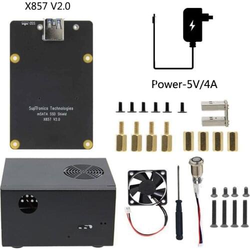 Raspberry Pi 4 Model B X857 V2.0 mSATA SSD Board, Storage Module Expansion board do not include mSATA SSD