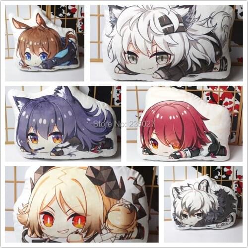 Arknights Amiya Exusiai SilverAsh Texas stuffed Ifrit Lappland figure plush doll pillow toy double sided case cosplay 45cm