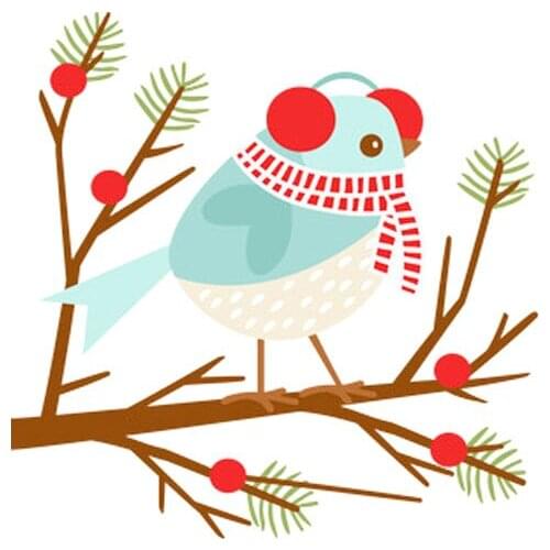 Christmas Holly Bird Metal Cut Dies Stencils for Scrapbooking Photo album Decorative Embossing DIY Paper Cards