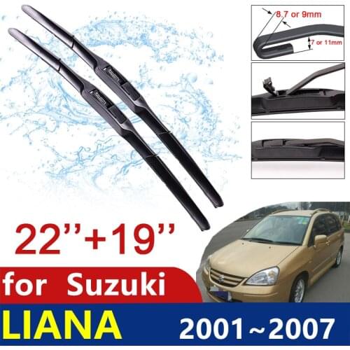 For Suzuki Liana 2001~2007 Sedan Hatchback Wagon Front Windscreen Wipers Car Wiper Blades Car Accessories Stickers