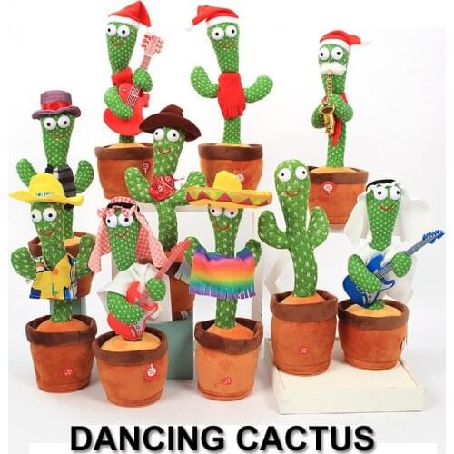 Dancing Cactus Toy Electronic Shake Dancing Toy with Song Plush Cute Dancing Cactus Early Childhood Education Toy Funny Toy