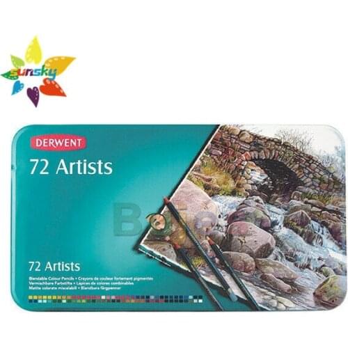 UK Original Derwent Artists Colour Pencil Sets 12/24/36/72 Gift Tin Box Multicolour Drawing Art Pencil Set Painting supplies