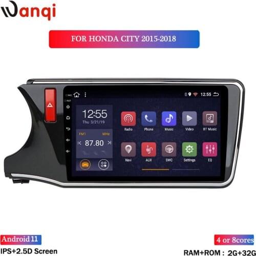 Wanqi Autoradio RDS 2+32G Android 8.1 Car Player Radio For Honda City 2015-2018 Stereo GPS Navigation WiFi BT SWC NO DVD 1 DIN