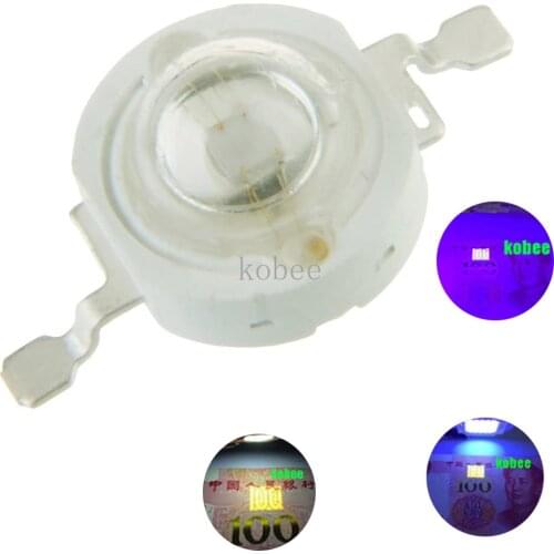 1-10pcs 3W UV Purple LED Ultraviolet Bulbs Lamp Chips 365nm 375nm 380nm 385nm 395nm 400nm 405nm 410nm 420nm 3W High Power Light