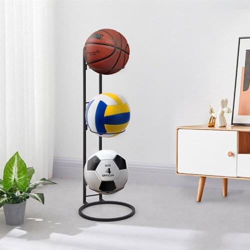 1Pc Sports Ball Storage Rack Portable Outdoor Football Display Rack Wrought Iron Layered Ball Display Stand Home Organizer