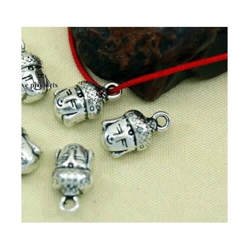 10pcs/lot Tibetan Silver Buddha head pendant Handmade Decorative Metal DIY Jewelry Alloy accessories gh5d