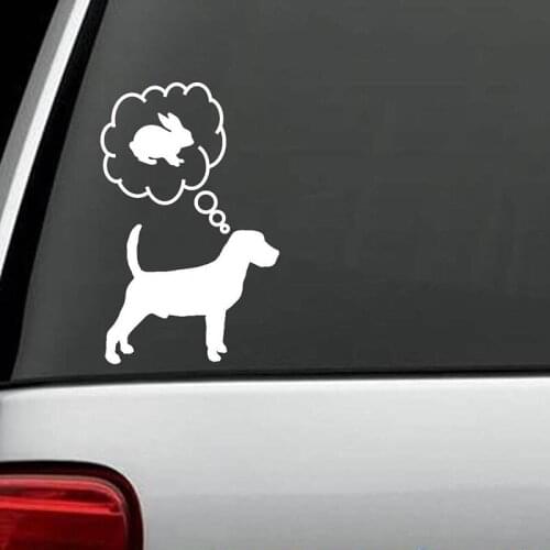 12.3*7.8cm Dreaming of Rabbit Dog Decal Sticker Dog Toy Pet Gift Accessory Cute And Interesting Fashion Sticker Decals