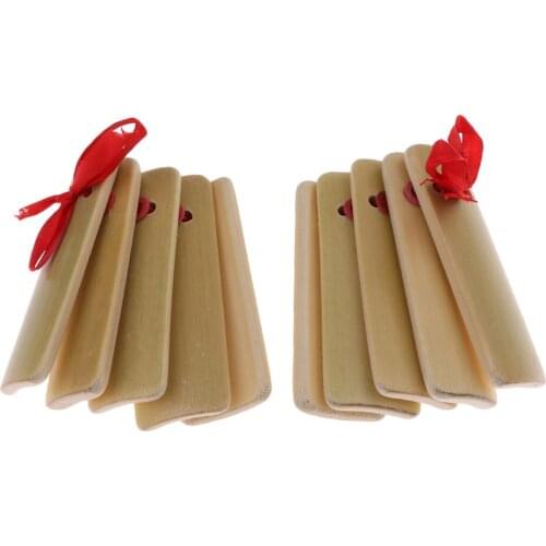 2 Pcs Small Hand Clappers Handcrafted Toy Musical Instrument for Children