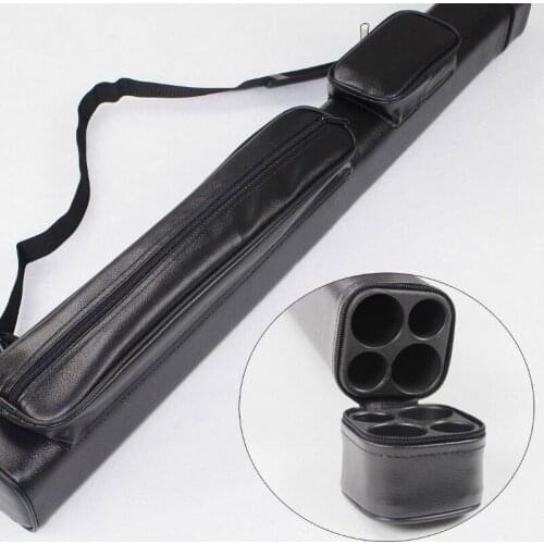 2016 New Pool Cue Case 1/2 Pool Billiard Cues Cases 4 Holes PU Billiard Accessories China Black Colors