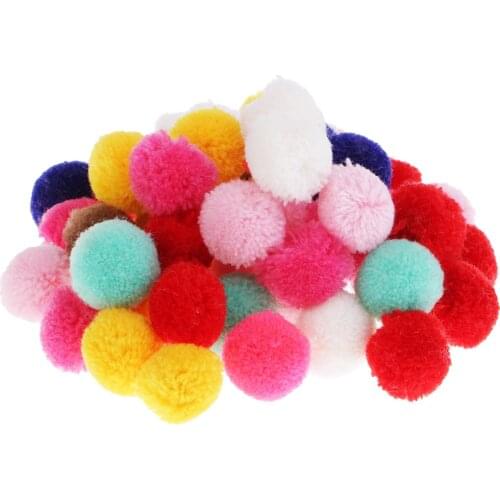 50pcs Mixed Yarn Fluff Ball Pom-Pom For Craft Making DIY Creative Decor