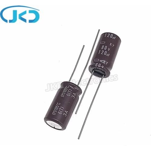 20Pcs 120uF 80V NCC KY Series 10*20mm Low ESR 80V120uF Aluminum Electrolytic Capacitor NIPPON CHEMI CON