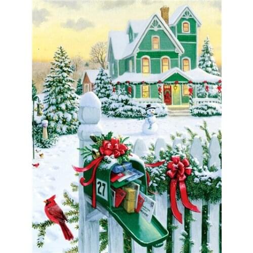 ARMYQZ 5D DIY Diamond Painting Rhinestones Pictures Diamond Embroidery Sale Christmas Snow Scenry Home Decor Cross Stitch Mosai