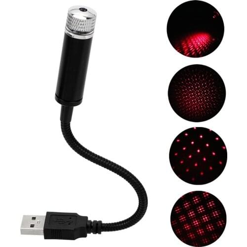 Car USB LED Car Atmosphere Lamp LED Car Roof Star Light Projector Ambient Star Light Adjustable Multiple Lighting Effects