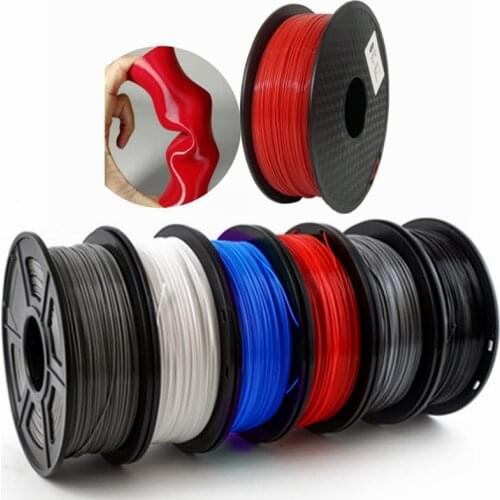 Elastic Flexible TPU 3D Printer Filament 1.75mm 95A Rubber Material 1kg/Roll Flex Red Black Blue Filament for 3D Pen Printing
