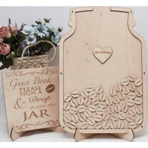 Custom conffee beans Wedding Mason jar Guest book Drop top box birthday baby shower alternative signature Guestbook Drop top