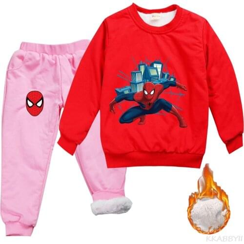 Disney Spiderman Winter Baby Clothes Keep Warm Clothing Sets Jacket And Pants Princess Suit Autumn Birthday Kids Fashion