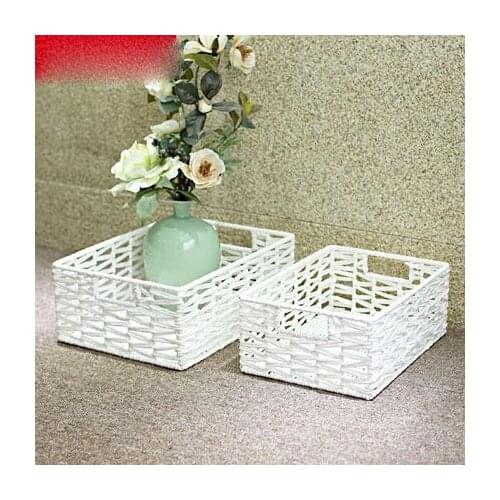 Creative Paper Rope Woven Storage Box Fresh Storage Basket Books Snacks Debris Clothes Storage Basket