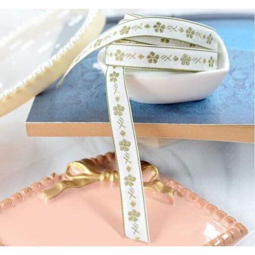 5 Meters/lot Width 1cm Chinese Style Gold Thread Jacquard Lace Applique Trim Ribbon Embroidered DIY Clothing Accessories