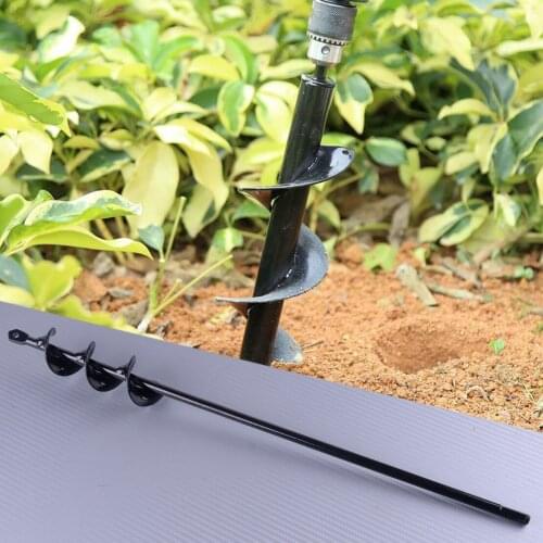 LETAOSK Metal Black 18'' Planting Irrigating Auger Spiral Hole Drill Bit For Garden Yard Earth Bulb Planter Tool