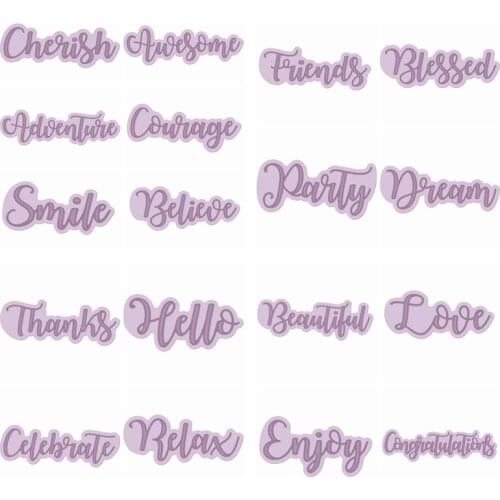 Sentiment Words Metal Cutting Dies Stencil For Scrapbooking Album Photo Paper Card Crafts Decorative New Handmade Embossing 2019