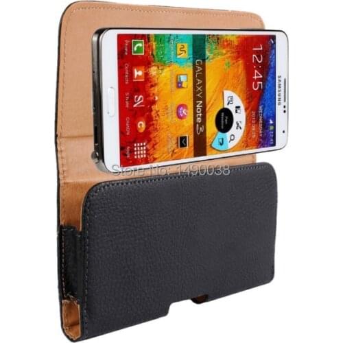 Fashion Smooth Lichee Back Belt Clip Waist Pouch Case For Samsung Galaxy Note 3 Free Shipment