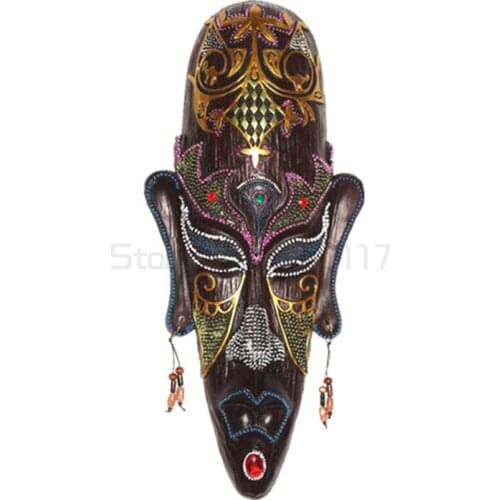 African Mask Wall Hangings Medium Creative Personalized Wall Mural Home Bar Entrance Decorative Accessories Pendant Resin