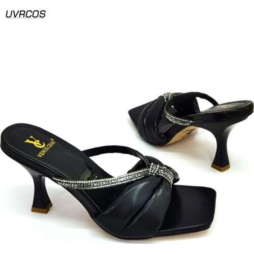 Nigeian Women Wedding Shoes Decorated with Rhinestone High Heels Sexy Ladies Plus Size Women Shoes 43 2021 Fashion Women