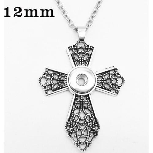 New CROSS Snap Button Jewelry Necklace Nn7672 (fit 12mm Snaps)