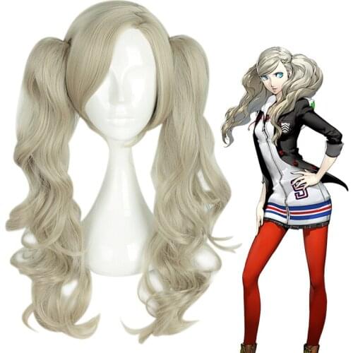 Game Persona 5 Cosplay Wigs Ann Takamaki Cosplay Wig Ponytail Heat Resistant Synthetic Wig Hair Halloween Party Anime Women Wig