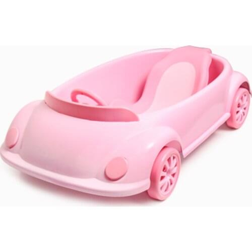Pink cute car shape baby tub newborn can sit lie universal baby tub child child bathtub large thickening bath basin 2019 nwe