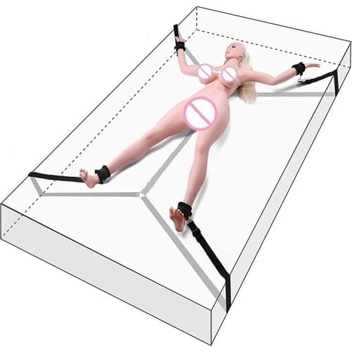 Adult Products Bed Bondage Flirting Velcro Sex Handcuffs Anklecuffs Restraint Erotic Bandage SM Game Sex Toys For Couples