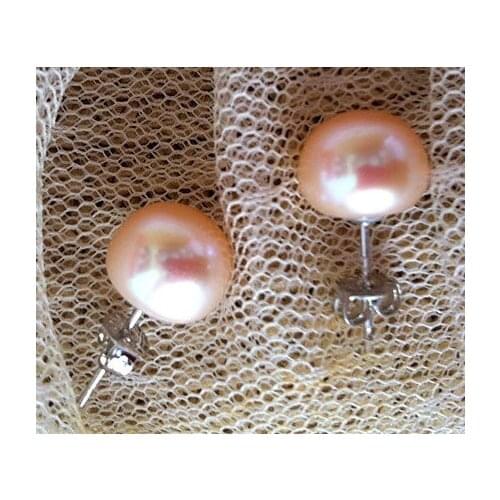 9-10mm Size Natural Pearl Earrings Cultured Wedding Bridal Earrings Fresh Water Fashion Jewelry for Charm Women Girl