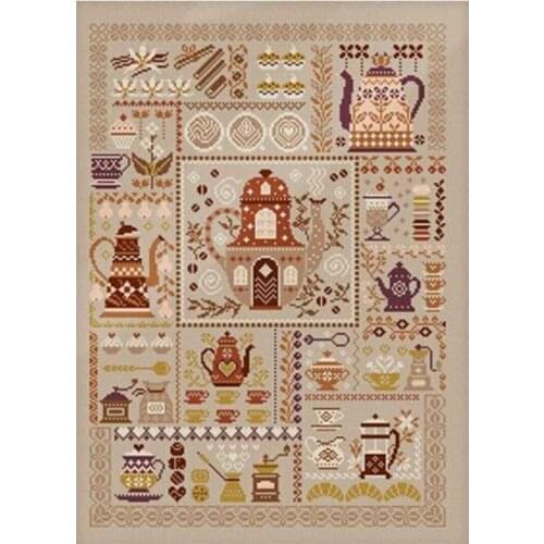 Plain coffee maker patterns Counted Cross Stitch 11CT 14CT 18CT DIY Cross Stitch Kits Embroidery Needlework Sets