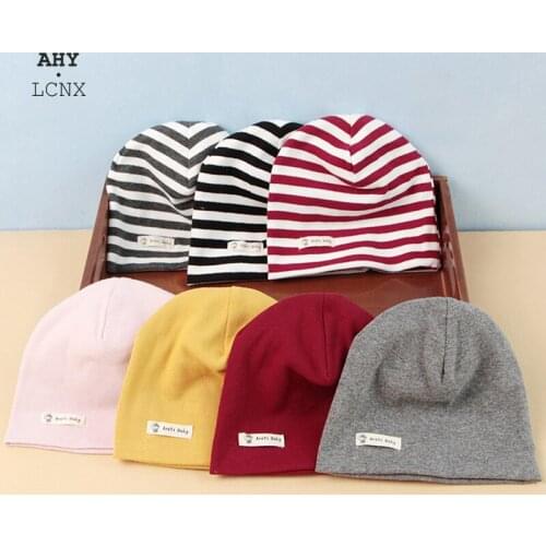 Korean Fashion Kids Baby Toddler Beanie Hat Stripes Infant Newborn Nursery Hats Warm Autumn Winter Boys Girls Cotton Soft Cap