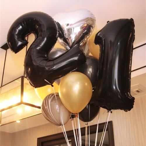 11pcs Large Gold Crown Foil Balloons 18inch Stars Balloon Champagne Cup Baby Shower 21st Birthday Party Decorations Adult Globos