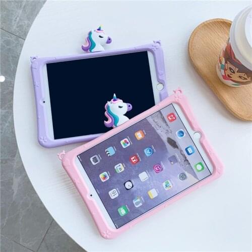 Silicone Cartoon Case for All Ipad 10.2 2019 Air 3 Pro 10.5 Shockproof Tablet Stand Cover for ipad 9.7 2017 2018 IPAD 2 3 4