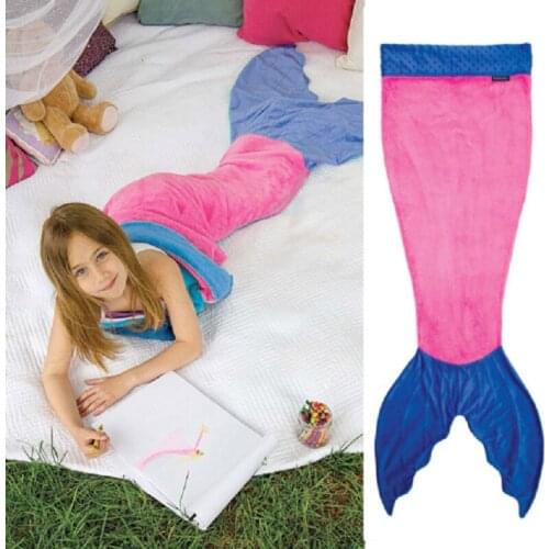 Cute Mermaid Tail Blanket Cartoon Animal Throw Blanket Soft Flannel Shark Sleeping Bag Weighted Blanket All Seasons Sofa Bedding