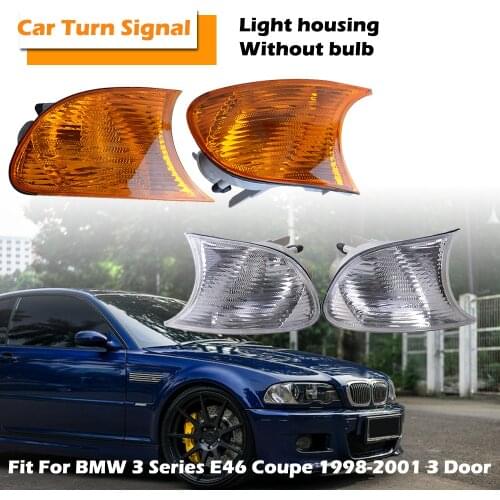 Turn Signal Housing Indicator Corner Light Clear Case No bullb Fit For BMW 3 Series E46 Coupe 1998-2001 3 Door Car Accessories